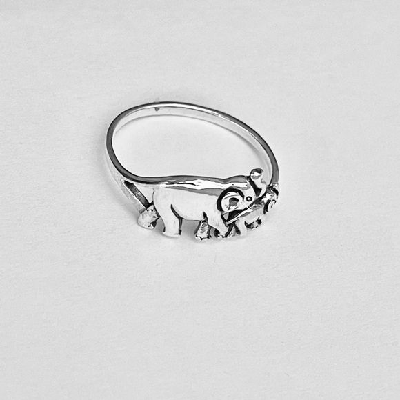 Sterling Silver Baby and Mama Elephant Ring, Animal Ring, Silver Rings - Picture 10 of 12